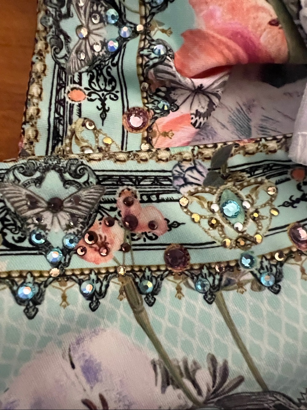 NWT $199 Per Roman Camilla Embellished Side Tie Skimpy Bikini Pant Size L - Picture 13 of 14